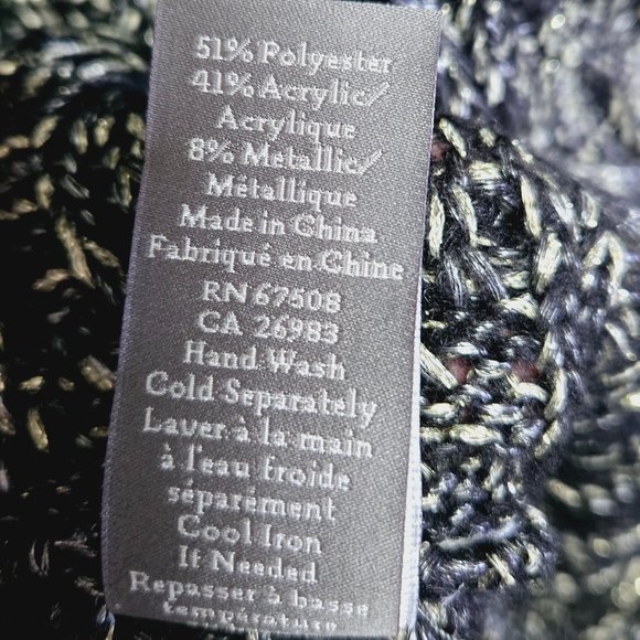 NWT VINCE CAMUTO 2 PIECE GLITTER CABLE KNIT HAT & LOOP SET - BLACK O/S $58 - Picture 7 of 10